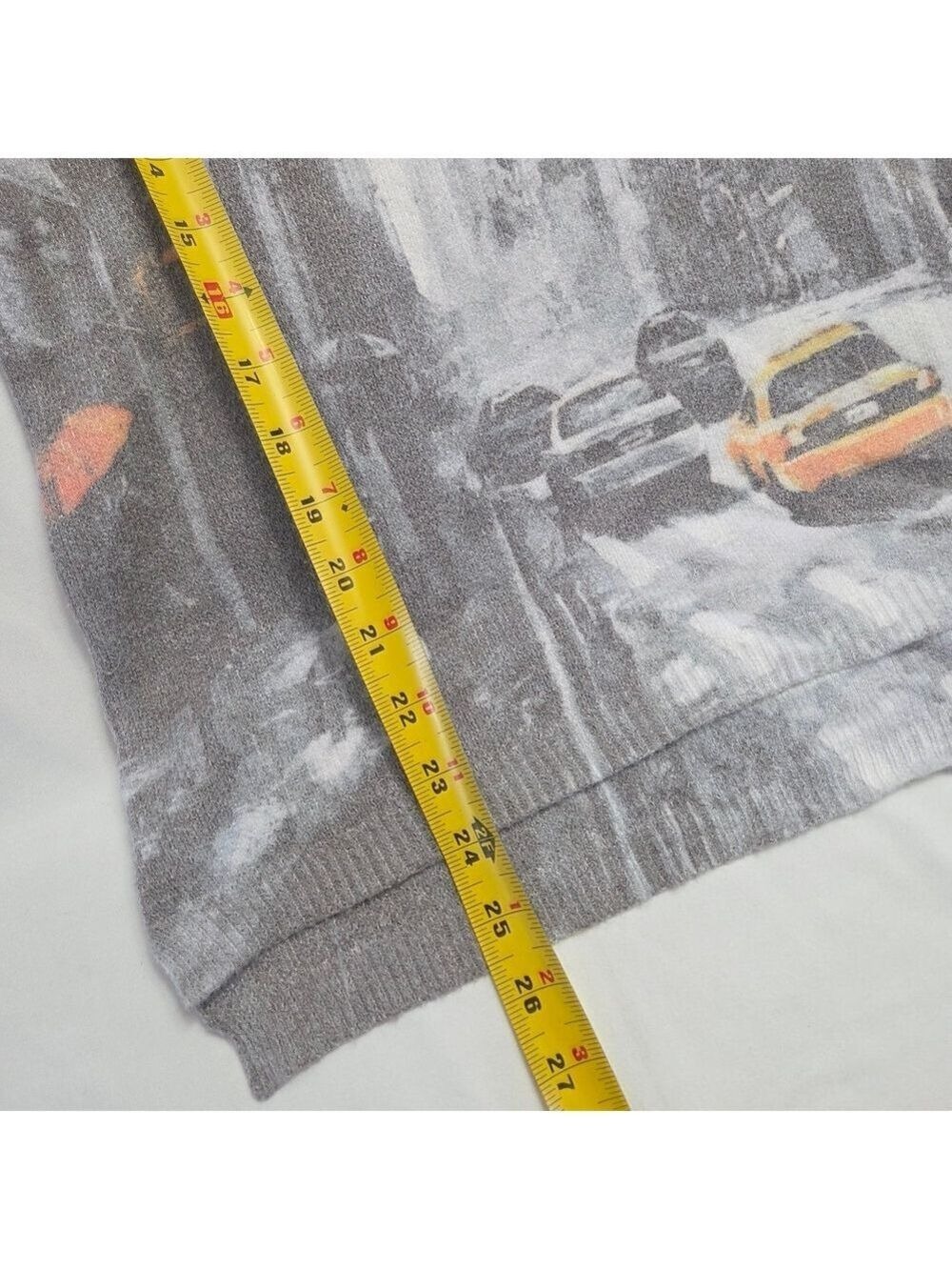 Moffi New York City Graphic Sweater Taxi Print Women's Small - Picture 8 of 8